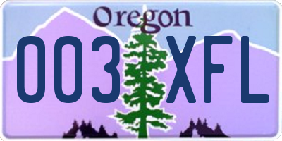 OR license plate 003XFL