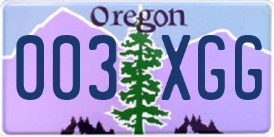 OR license plate 003XGG