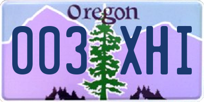 OR license plate 003XHI