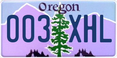 OR license plate 003XHL