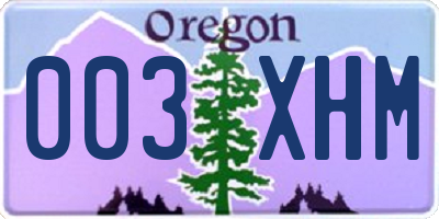 OR license plate 003XHM
