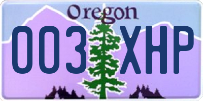 OR license plate 003XHP