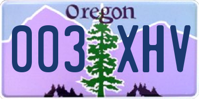 OR license plate 003XHV