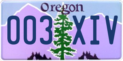 OR license plate 003XIV