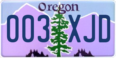 OR license plate 003XJD