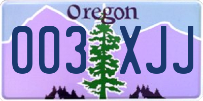 OR license plate 003XJJ