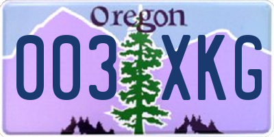 OR license plate 003XKG