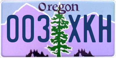 OR license plate 003XKH