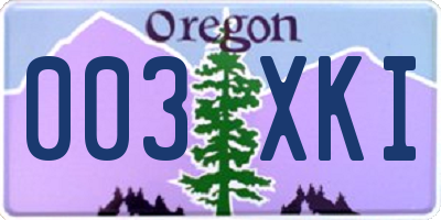 OR license plate 003XKI
