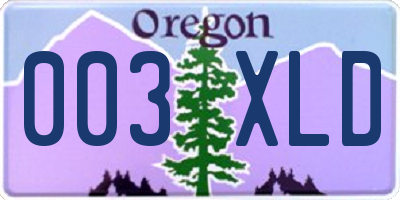 OR license plate 003XLD