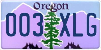 OR license plate 003XLG