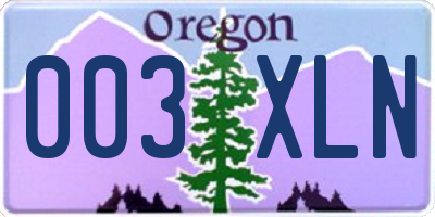 OR license plate 003XLN