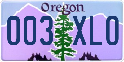 OR license plate 003XLO