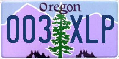 OR license plate 003XLP
