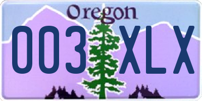 OR license plate 003XLX