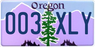 OR license plate 003XLY