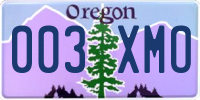 OR license plate 003XMO