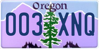 OR license plate 003XNQ