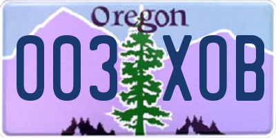 OR license plate 003XOB