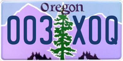 OR license plate 003XOQ