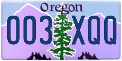 OR license plate 003XQQ