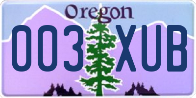 OR license plate 003XUB