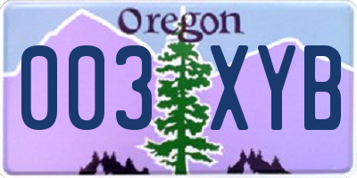 OR license plate 003XYB