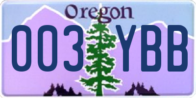 OR license plate 003YBB