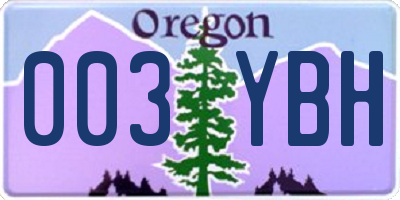 OR license plate 003YBH