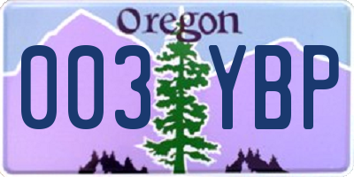 OR license plate 003YBP