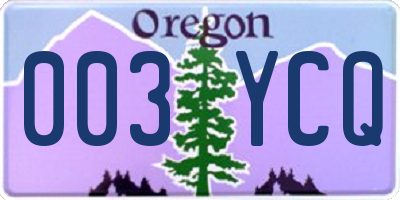 OR license plate 003YCQ