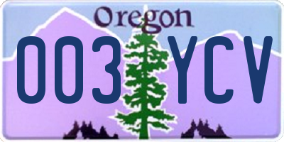OR license plate 003YCV