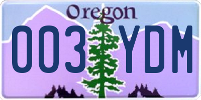 OR license plate 003YDM