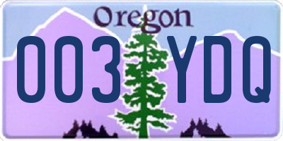 OR license plate 003YDQ