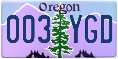 OR license plate 003YGD