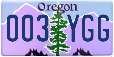OR license plate 003YGG