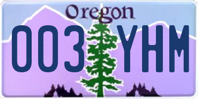 OR license plate 003YHM