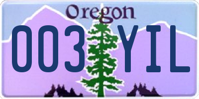OR license plate 003YIL