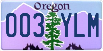 OR license plate 003YLM