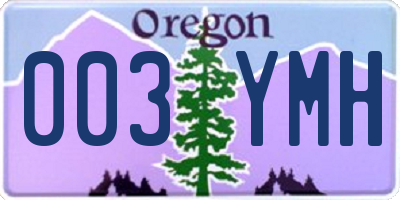 OR license plate 003YMH