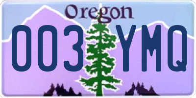 OR license plate 003YMQ