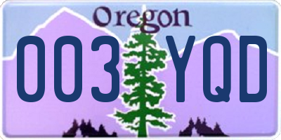 OR license plate 003YQD