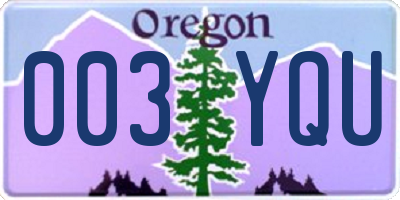 OR license plate 003YQU