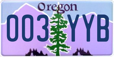 OR license plate 003YYB