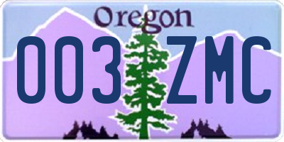 OR license plate 003ZMC