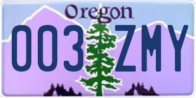 OR license plate 003ZMY