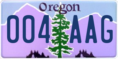 OR license plate 004AAG