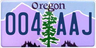 OR license plate 004AAJ
