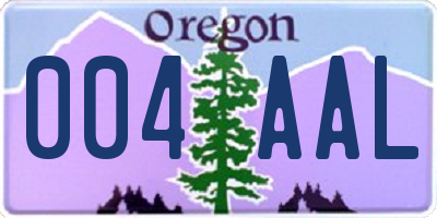 OR license plate 004AAL