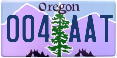 OR license plate 004AAT